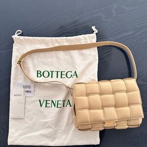 Bottega Veneta Tan Woven Shoulder Bag